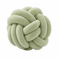 Cuscino decorativo annodato 30 cm in peluche verde salvia - morbido per arredamento