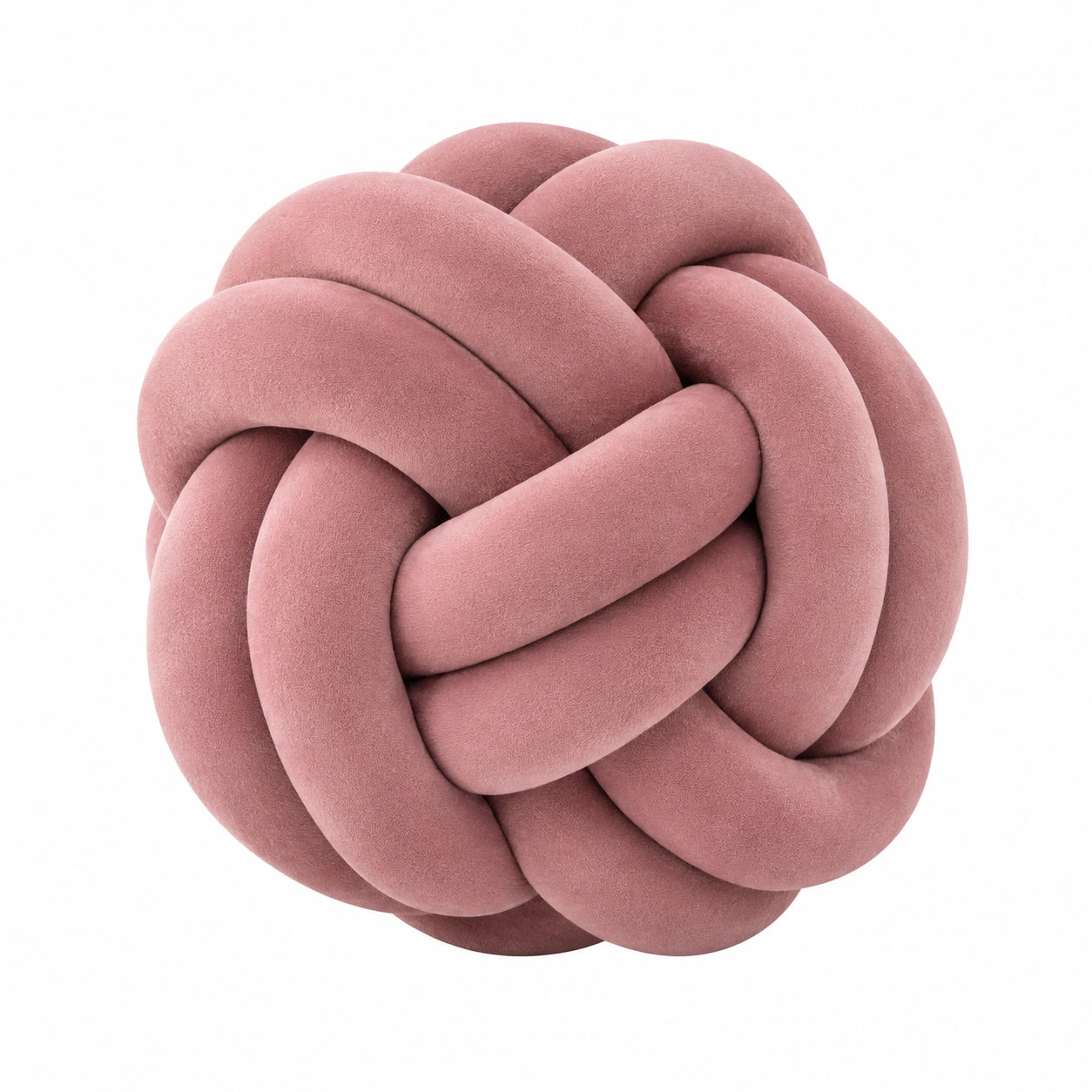 Cuscino decorativo a nodo 30 cm in tessuto rosa antico - morbido per arredamento
