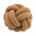 Cuscino decorativo rotondo 30 cm in tessuto bouclé beige - nodo intrecciato