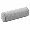 Cuscino cilindrico 20 x 50 cm in tessuto grigio trapuntato per supporto decorativo
