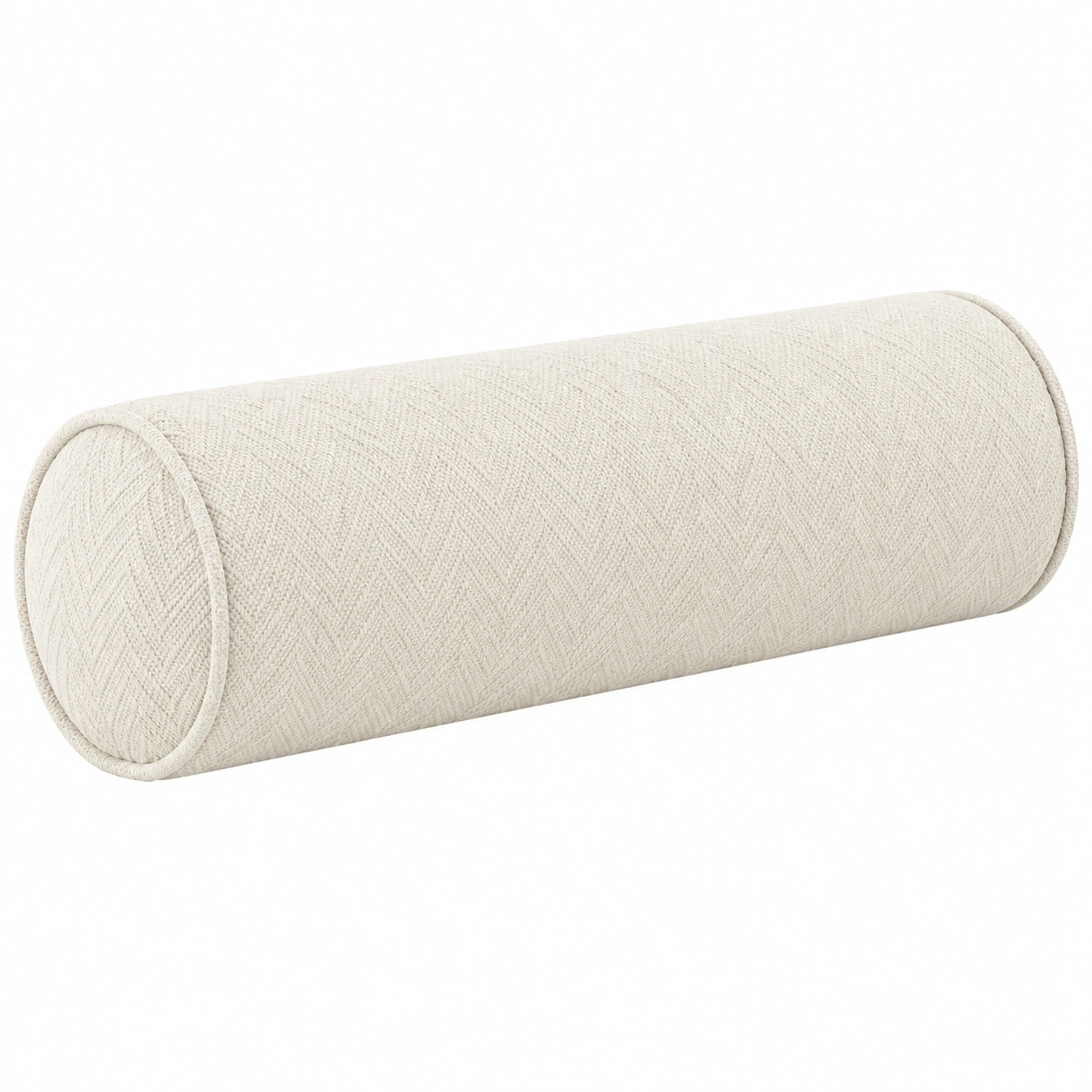 Cuscino cilindrico 18 x 50 cm in tessuto avorio - decorativo strutturato