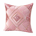Cuscino decorativo 45 x 45 cm in velluto rosa con paillettes stile glamour