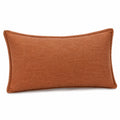 Cuscino decorativo rettangolare 50 x 30 cm in tessuto terracotta con bordo intrecciato