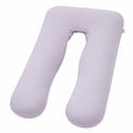 Cuscino gravidanza a U 145 cm imbottito lilla per supporto corpo