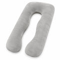 Cuscino gravidanza a U 140 cm in tessuto grigio per supporto corpo