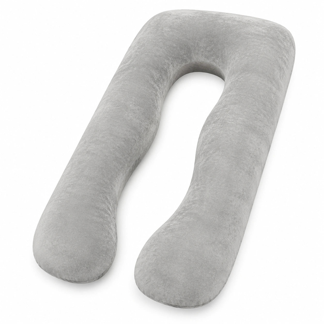 Cuscino gravidanza a U 140 cm in tessuto grigio per supporto corpo