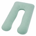 Cuscino a U per gravidanza 120 cm in velluto verde menta - sostegno avvolgente