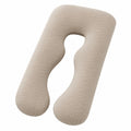 Cuscino gravidanza a U 140 cm in tessuto beige - supporto per riposo