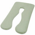 Cuscino gravidanza a U 140 cm in tessuto verde salvia per supporto riposo
