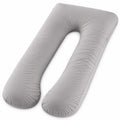 Cuscino gravidanza a U 140 cm in tessuto grigio - sostegno avvolgente per il riposo