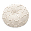 Cuscino decorativo rotondo diametro 45 cm in tessuto beige con motivo floreale - morbido